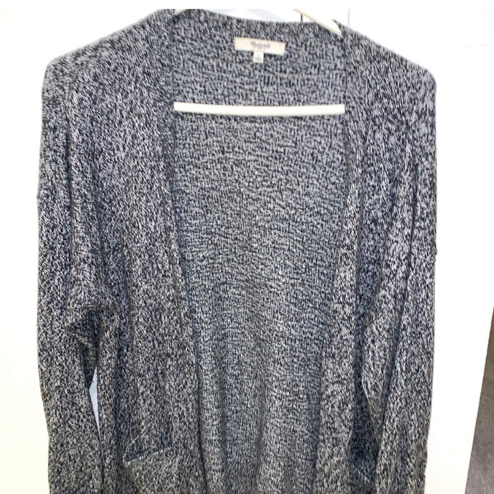 Madewell grey and back cardigan sweater